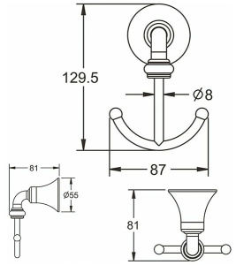 Крючок Rose RG1221 двойной
