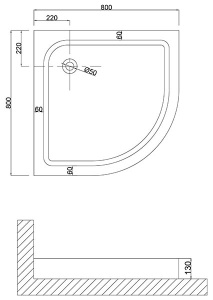 Душевой поддон Niagara Nova NG-80-80 / NG-90-90 / NG-100-100, 80х80