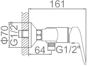 Смеситель для душа Ledeme L2051