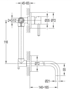 Смеситель встраиваемый Omnires Y Y1215N NI (1 функция)