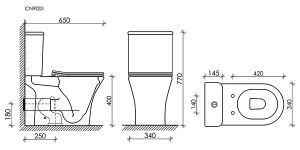 Напольный унитаз CeramicaNova Fortuna CN9001 Rimless Soft Close