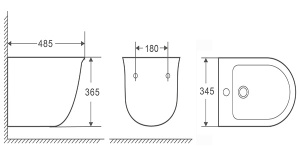 Подвесное биде Grossman GR-B4412 / GR-B4412М, белый матовый