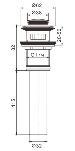 Донный клапан Rose RS14