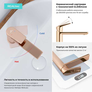 Смеситель для умывальника Wellsee Icon for life 182304000
