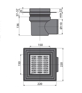 Душевой трап AlcaPlast APV12