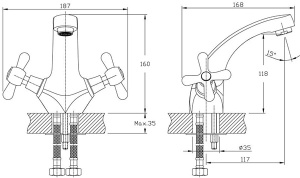 Смеситель для умывальника Haiba HB1025