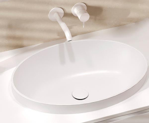 Столешница Belux LUNA-JAZZ-EL540 НП80 / НП100 белый матовый Solid Surface, 80, белый матовый