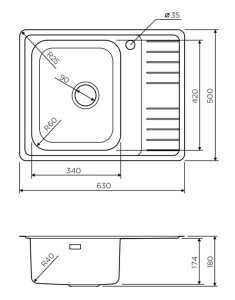 Кухонная мойка Omoikiri Sagami 63-IN
