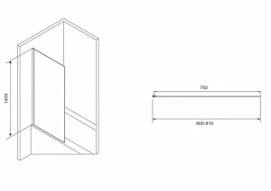 Душевая шторка на ванну Abber Immer Offen AG71080B / AG71100B, 80х140, прозрачный