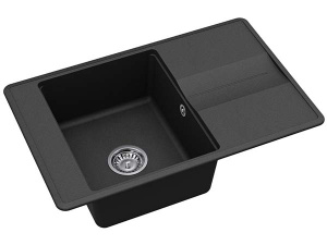 Кухонная мойка AquaSanita Bella SQB101, 78х50, black metallic