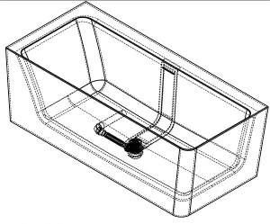 Ванна из искусственного камня Belux Турин ТУ-1600 черный матовый Solid Surface