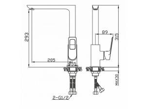 Смеситель для кухонной мойки AV Engineering AVBEL4-A360-256