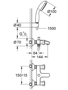 Смеситель для ванны Grohe Costa L 2546010A