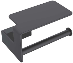 Держатель для туалетной бумаги Boheme Q Black 10941-B / 10941-CR-B / 10941-G-B с полкой для телефона, золото, черный