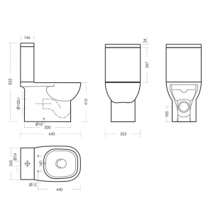 Напольный унитаз Sanita Luxe Quadro с функцией биде, белый