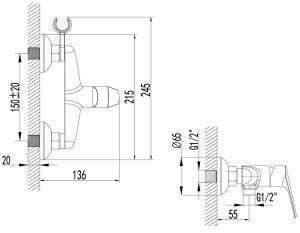 Смеситель для душа Lemark Partner LM6559C