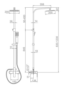 Душевая стойка Ledeme L2458