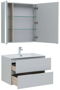 Комплект мебели Aquanet Алвита new 80 2 ящика серый