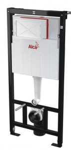 Комплект инсталляции AlcaPlast AM101/1120 Sadromodul с ароматизатором, кнопкой M670 / M671 / M672 / M678 и унитазом Roxen EGG 530170-01, черный матовый