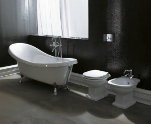Приставной унитаз BelBagno Boheme горизонтальный выпуск, белый