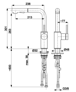 Смеситель для кухонной мойки Armatura Duero Basic 6623-110-81