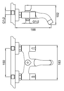 Смеситель для ванны Gappo G3249