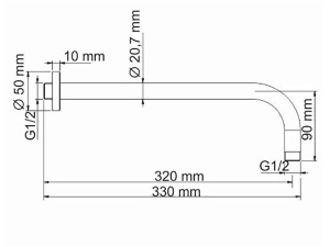Кронштейн для верхнего душа Wasserkraft A097