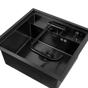 Кухонная мойка Arfeka AF 52 Black PVD Nano со смесителем и дозатором