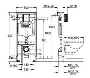 Комплект инсталляции 3 в 1 в сборе Grohe Rapid SL 38539001