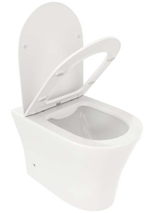 Приставной унитаз Cerutti Adige F CT8907 безободковый с крышкой Soft Close