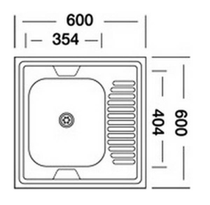 Кухонная мойка Kromevye ЕС 109 D, 60х60, декор