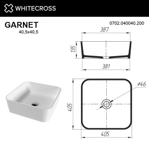 Умывальник Whitecross Garnet белый матовый Solid Surface