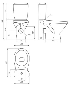 Напольный унитаз Cersanit Trento (S-KO-TR011-3/6-PL-w), белый