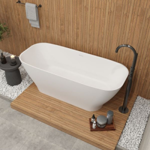 Ванна из искусственного камня Whitecross Clover белый матовый Solid Surface, 170х72, белый матовый