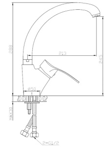 Смеситель для кухонной мойки AV Engineering AVQUN4-B088-234