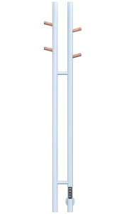 Полотенцесушитель Gloss&Reiter Э2 DUOFIT.E2.L.25x140.H4.White-Wood электрический (таймер), 12х130 2 секции 4 крючка, белый, дерево
