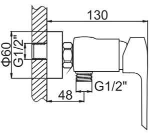 Смеситель для душа Ledeme H58 L2058