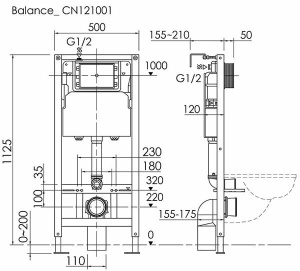 Инсталляция для подвесного унитаза CeramicaNova Balance CN121001CH 3 в 1