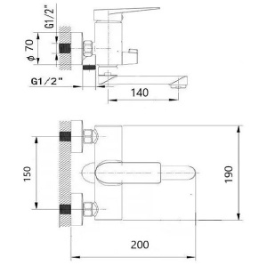 Смеситель для ванны Wisent WP30240