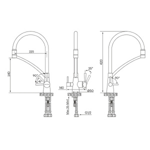 Смеситель для кухонной мойки Paulmark Siegen Si213111-431TW(WH) с подключением к фильтру воды