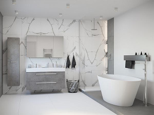 Ванна из искусственного камня Belux Дубай ВД-1600 белый матовый Solid Surface