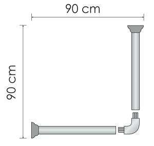 Карниз для ванны Wasserkraft Elbe SC-729090 Г-образный