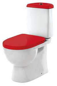 Напольный унитаз Sanita Best Color Red SL DM (с крышкой SoftClose), белый