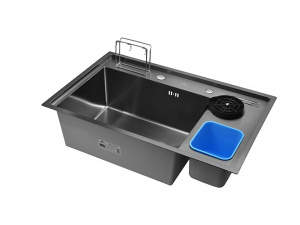 Кухонная мойка Wisent WM37850B / WW405B с дозатором, ринзером и контейнером для мусора
