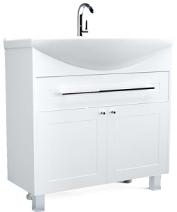 Тумба под умывальник 1Marka Lina Classic New 85Н 1в.я 2д, 85, белый глянец