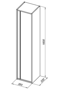 Пенал Aquanet Lino 35 белый матовый