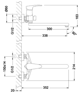 Смеситель для ванны Lemark Linara LM0451C