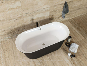 Акриловая ванна Aquanet Family Smart черный матовый, 170х75, черный матовый, белый матовый