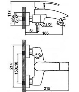 Смеситель для ванны Wisent WG3243