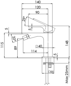 Смеситель для биде Remer Absolute AU22BG / AU22DO, золото брашированное
